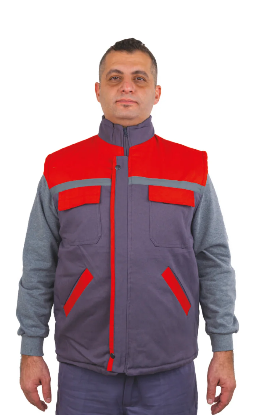 GRİ/KIRMIZI GABARDİN