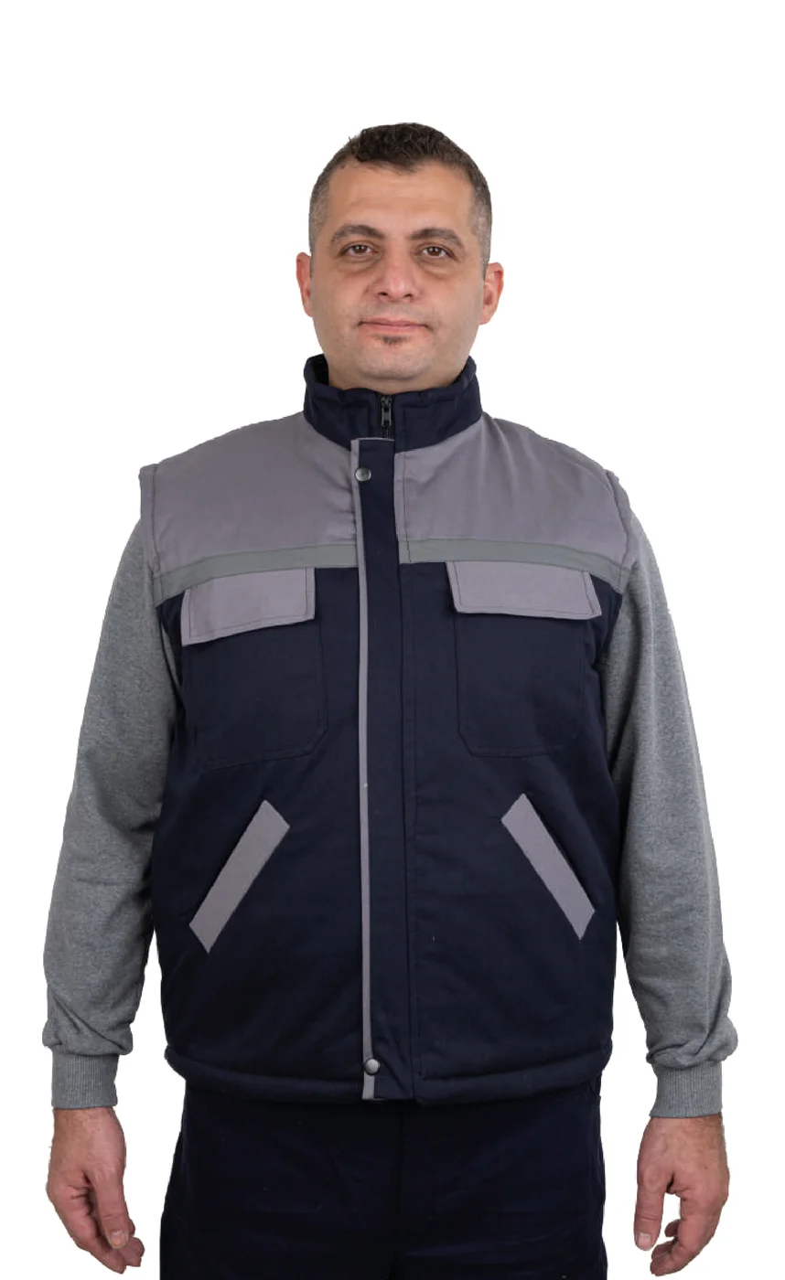LACİVERT/GRİ GABARDİN YELEK