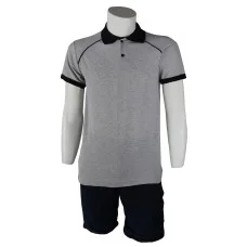 Polo Yaka Gri Siyah T-Shirt Kelebek Model Lacoste