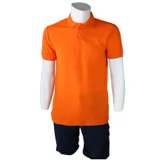 Polo Yaka Turuncu Penye Lacoste