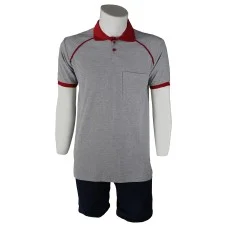 Polo Yaka Gri Bordo T-Shirt Kelebek Model Lacoste