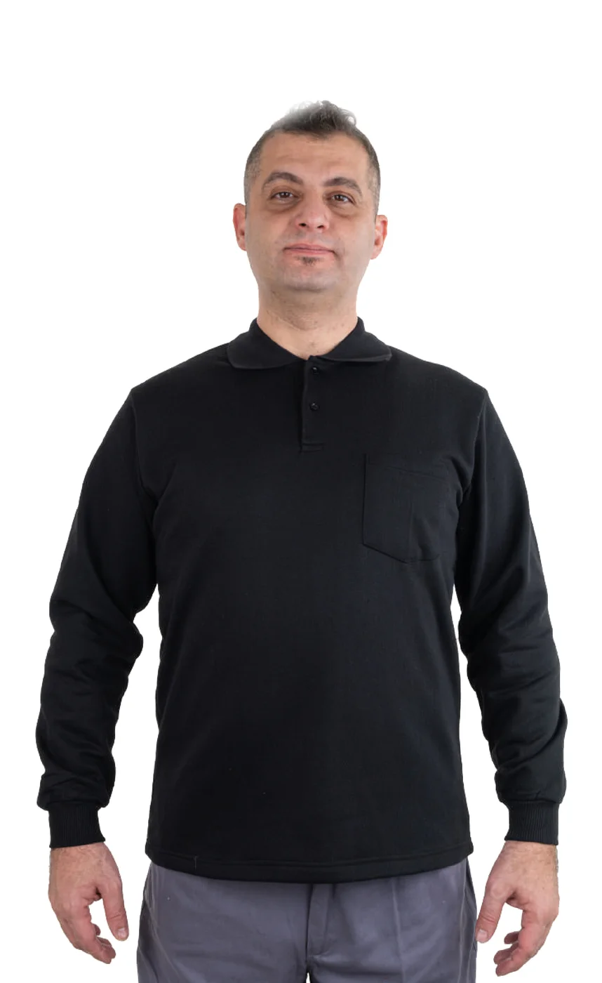 SİYAH POLO YAKA SWEAT
